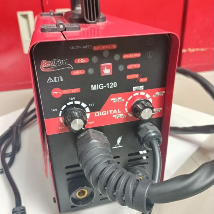 REDFOX MESIN LAS LISTRIK MIG 120T MULTIFUNGSI Flux Core Tanpa Gas-less Digital Free Kawat Las FJY