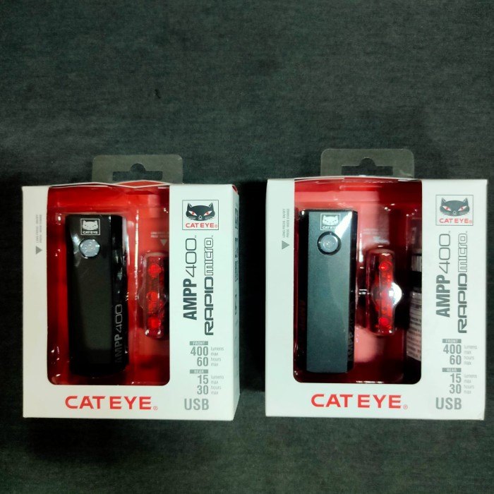 LAMPU SEPEDA CATEYE AMPP 400 RAPID MICRO PAKET DEPAN BELAKANG ORIGINAL