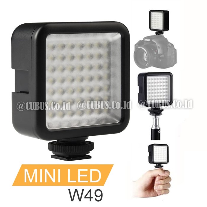 Video Lighting LED Mini 49 LED Fotografi Camera Smartphone Vloging