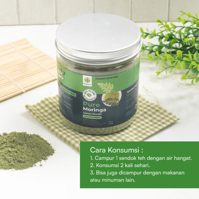 

Nutiver Moringa Powder Bubuk Daun Kelor Murni Pure Premium Organik Daun Kelor Bubuk 200 gram