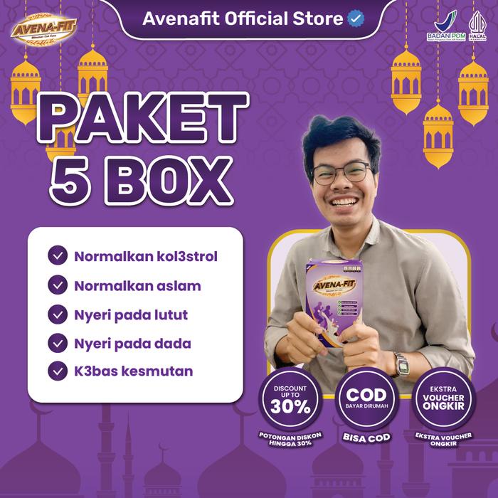 

Avenafit - Paket Spesial 5 Box Sereal Oatmeal Susu Kurma Sudah BPOM dan Halal MUI - Distributor