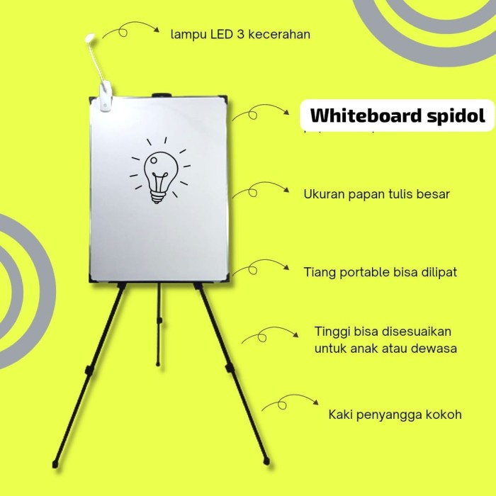 

Ready Smart Standing Whiteboard Papan Tulis Berdiri Portable Led Adjustable
