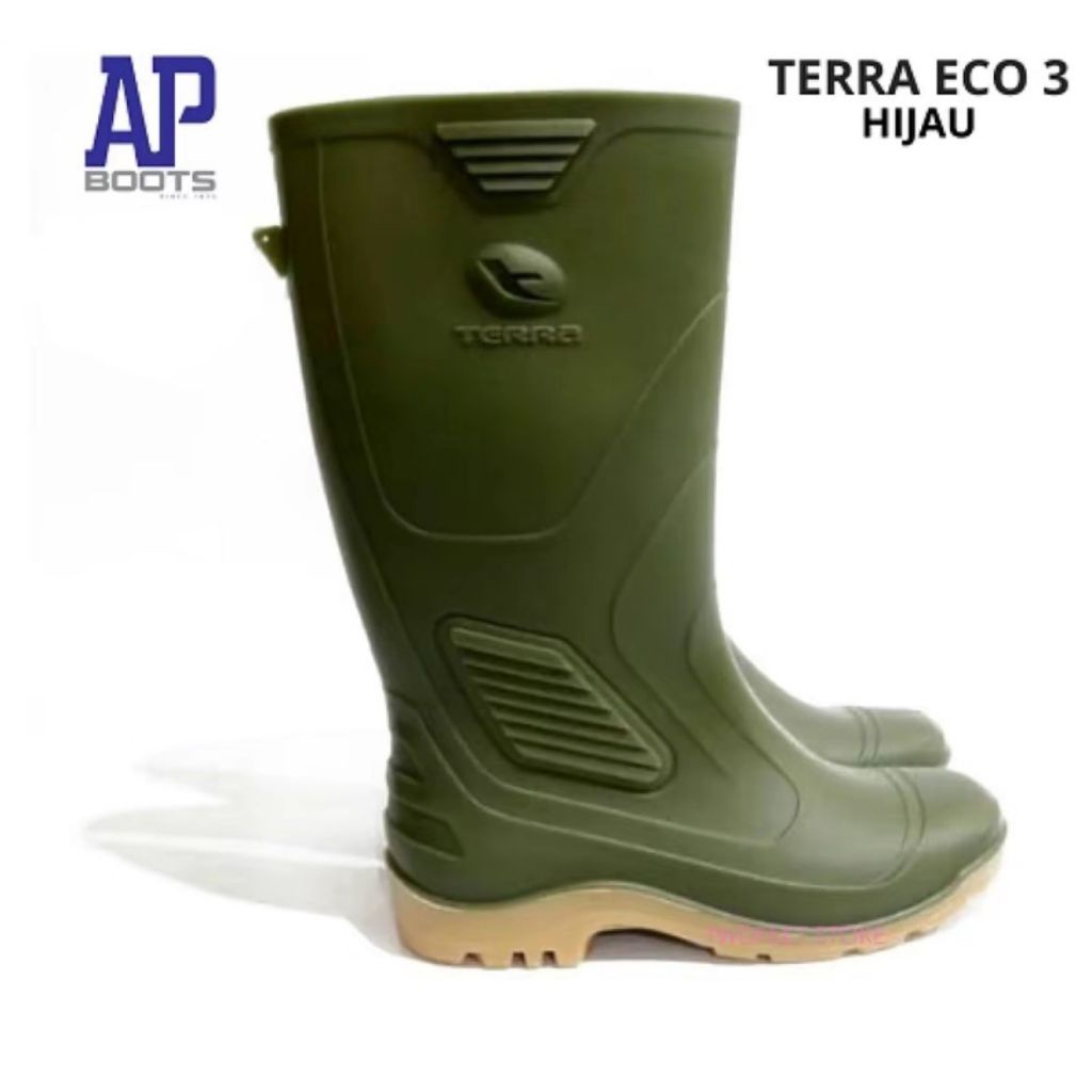 HOT PRODUCT BISA COD - Sepatu Ap Boots Safety Pria Tinggi TERRA ECO 3 AP BOOTS Kuning Hijau Orange -