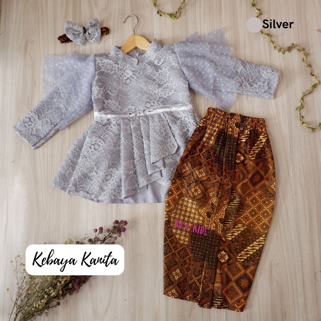 HOT DEALS Kebaya Anak Perempuan / Baju Kebaya Anak/ Setelan Kebaya Panjang Anak Kanita Rok Jagat