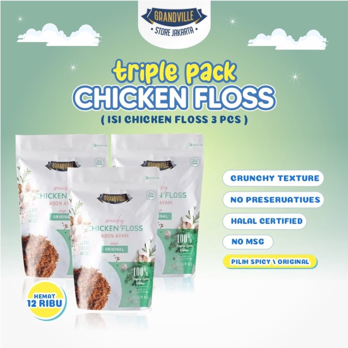 

Diskon Grandville (3 Pack) Abon Ayam Crunchy Floss Mpasi Tanpa Msg & Pengawet Ready