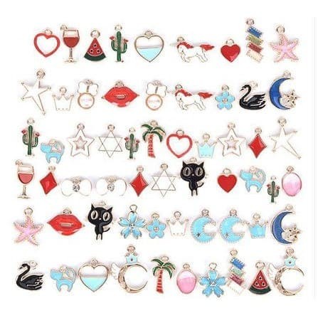 

Terlaris Mix Style Enamel - Charm Aneka Bentuk (20pcs) SALE