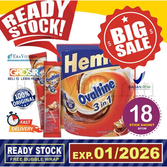 

Ovaltine 3 in 1 Susu bubuk 18 stick iced choco Ovaltin