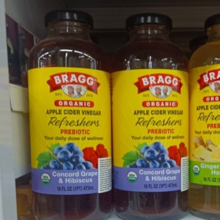 

bragg organic apple cider vinegar prebiotic concord grape hibiscus473m