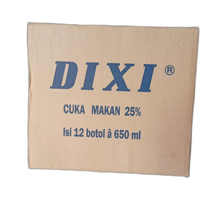 

Cuka Dixi 650ml Per Dus Isi 12 Botol.PENGIRIMAN REGULER