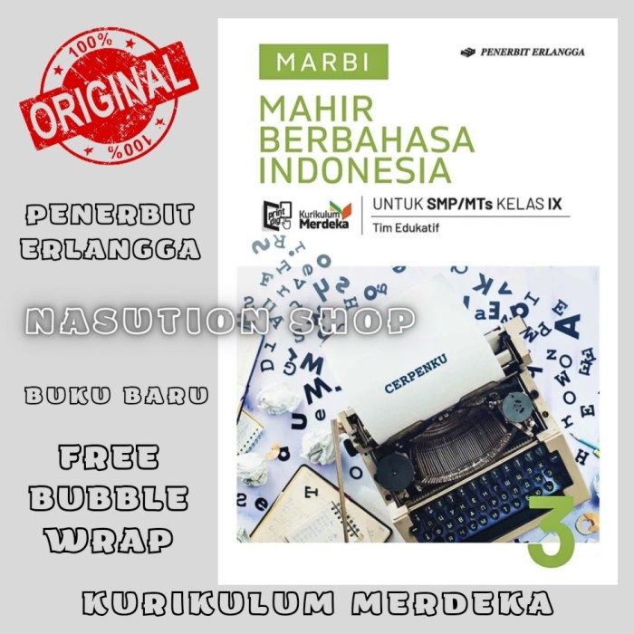

SALE !!! BUKU MARBI BAHASA INDONESIA KELAS 3 / 9 SMP ERLANGGA KURIKULUM MERDEKA READYY