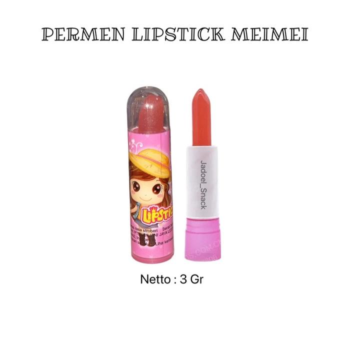 

SALE !!! PERMEN LIPSTICK MEI MEI ISI 24 PCS BY JADOEL SNACK CANDY READYY