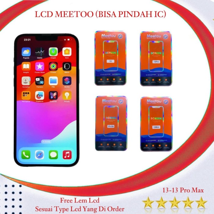 lcd touchscreen 13/13 pro/13 pro max/13 mini merk meetoo (BISA PINDAH IC) original new