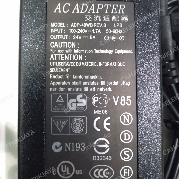 adaptor 24v 5a/adapter 24v - 5a/switching adapter 24v 5a high quality Kode 1221