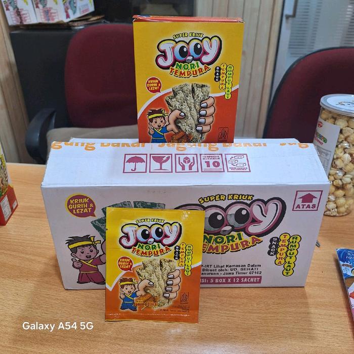

DISKON JOOY NORI TEMPURA (1 DUS ISI 5 BOX @12PCS) SNACK TEMPURA RUMPUT LAUT. SEAWEED READYY