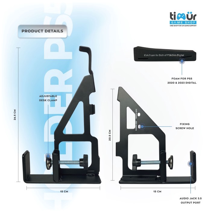 

DISKON METAL UNDER DESK HOLDER MOUNT HORIZONTAL TEMPAT DUDUKAN BAWAH MEJA CONSOLE PS5 READYY