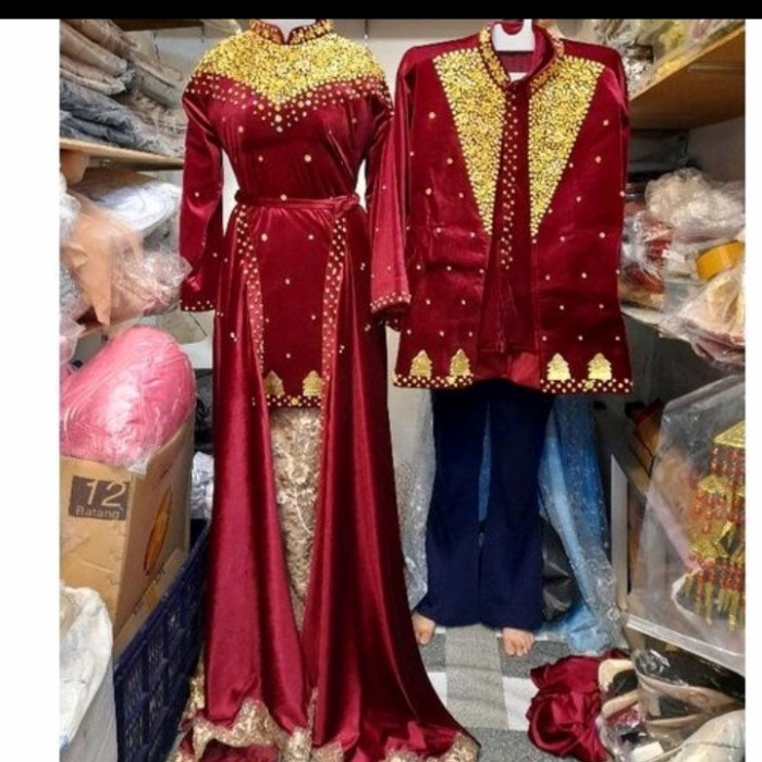TERUJI baju pengantin palembang bludru adat palembang