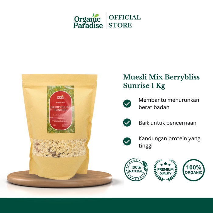 

SALE !!! MUESLI MIX NUTS DRIED FRUITS SEEDS BERRYBLISS SUNRISE 1 KG READYY