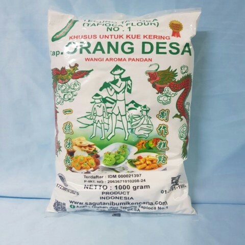 

SALE !!! TEPUNG TAPIOKA CAP ORANG DESA AROMA PANDAN 1KG READYY