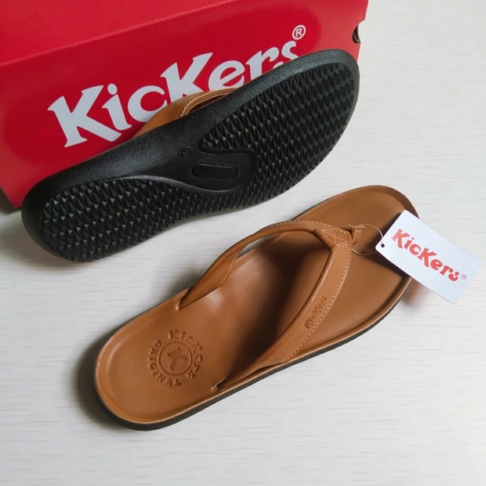 Terbaru sandal kickers pria - sandal jepit kickers kulit - sandal pria kickers top