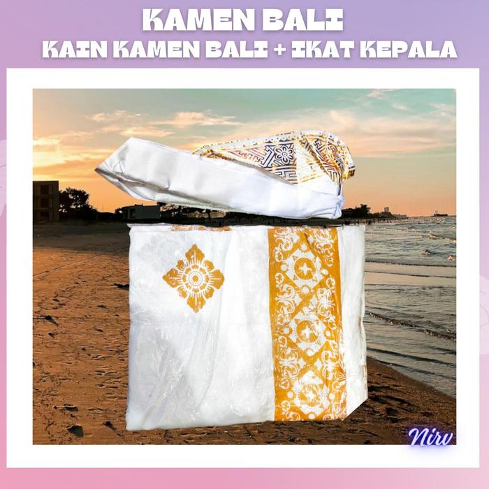 TERUJI PAKET KAMEN BALI + UNDENG/SET BAJU PRIA MODEL ADAT BALI Dewasa