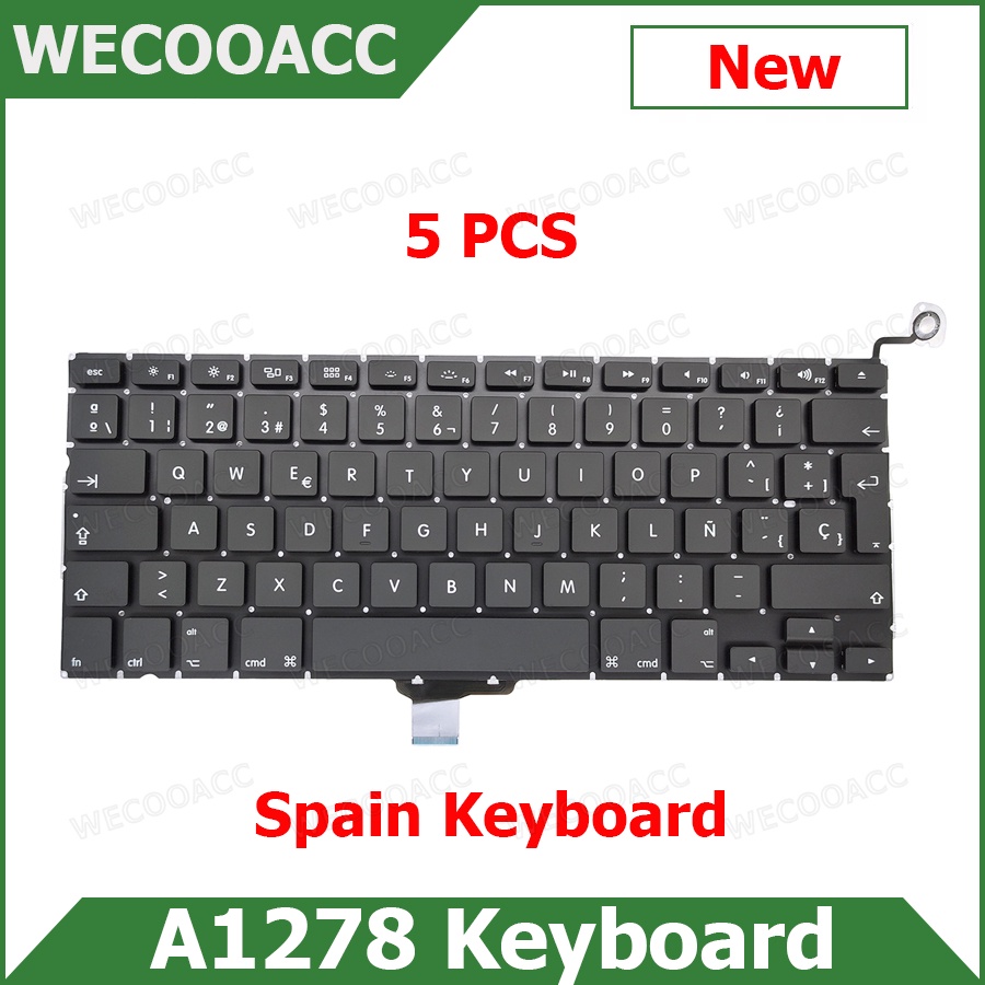 MB 5 pcs/lot New Replacement Spain Keyboard For Macbook Pro 13" A1278 Keyboard 2009 2010 2011 2012 Y