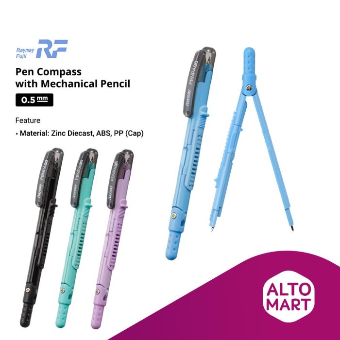 

Raymay Pen Compass with Mechanical Pencil Jangka Pensil Mekanik Japan