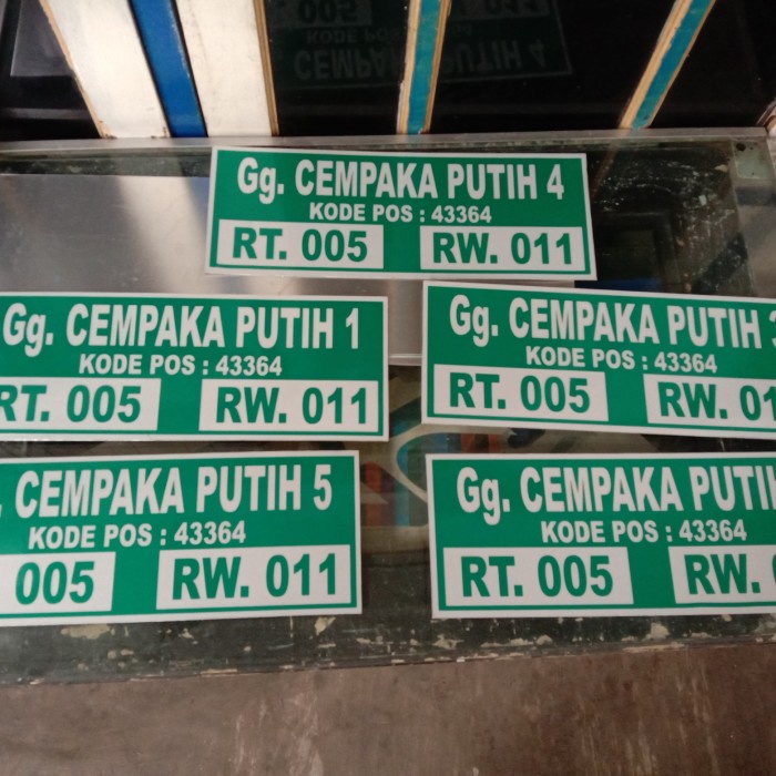 plang nama jalan plat aluminium lapisan sticker reflective 01