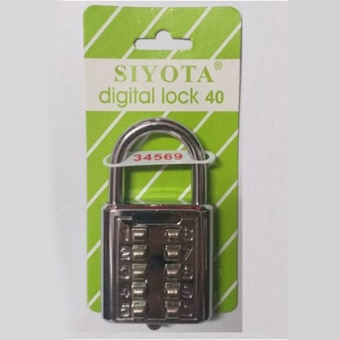 Gembok Pencet Angka Digit 40 mm Nomor Chrome 10 digit