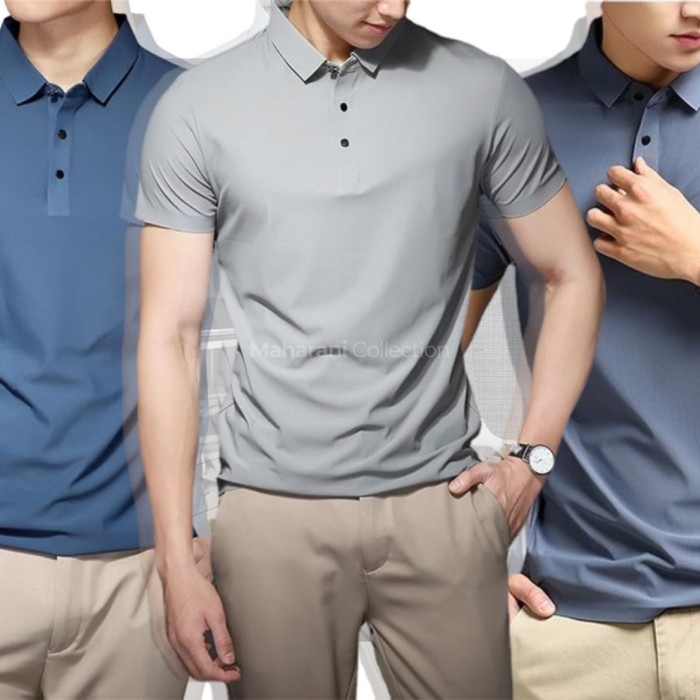 Kaos Polo Shirt Pria Polos Dry Fit Kerah Seamless Golf Premium
