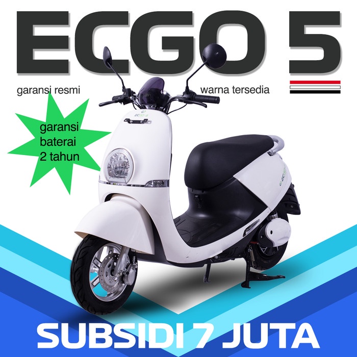 ECGO 5 Motor Listrik 1500W Sepeda Motor Subsidi OTR Garansi Resmi