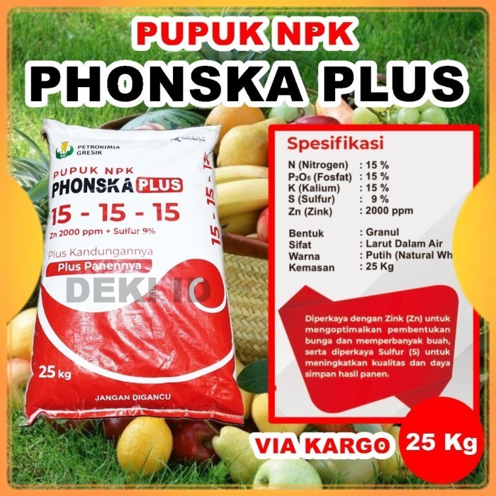 Phonska Plus 25 Kg Pupuk NPK 151515 Kemasan Pabrik Via Kargo