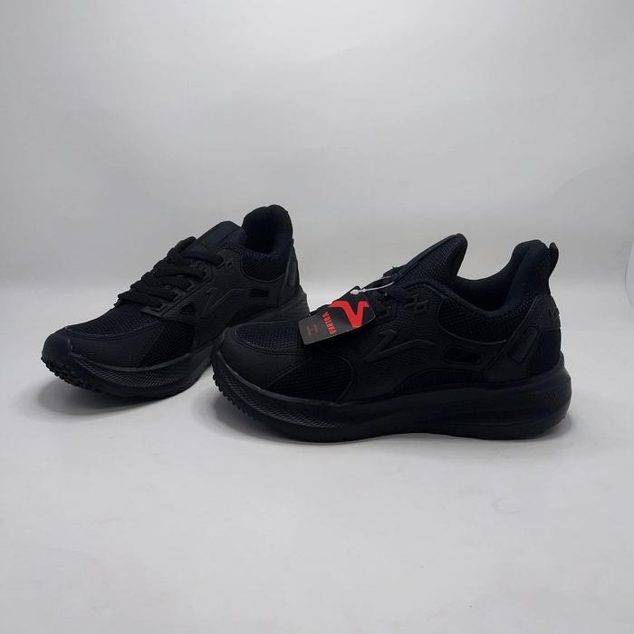Sepatu Sneakers Pria Wanita Warna Hitam Sepatu Sekolah Cewek Cowok Hitam Polos Tali Sepatu Casual