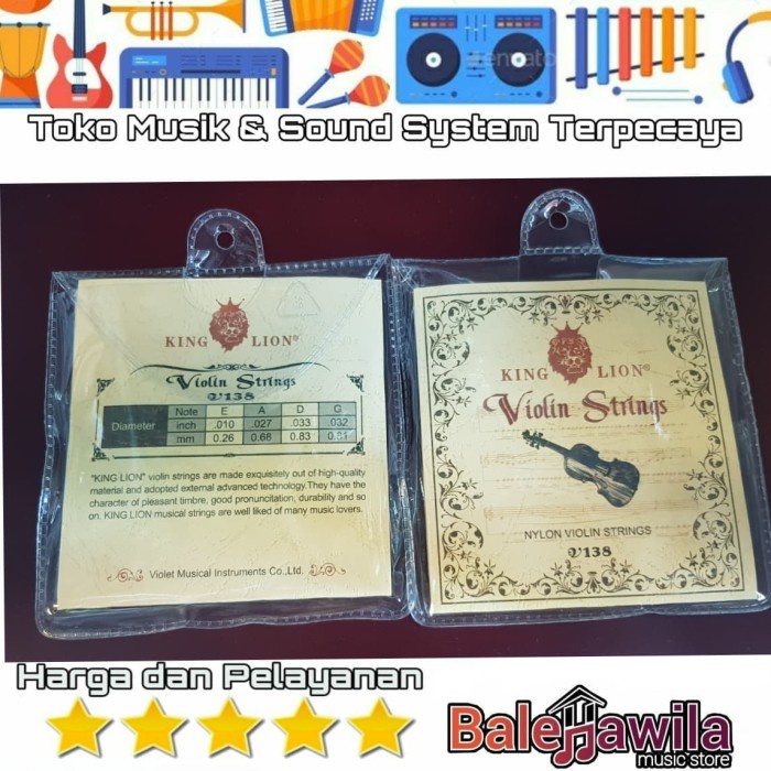 Senar Biola Violin String KING LION Nylon Violin String V138 V 138 TERLARIS/TERMURAH/TERPOPULER