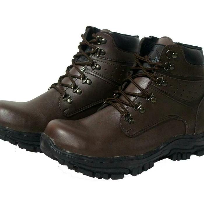 Sepatu pria boots safety ujung besi sepatu boot pria kerja lapangan sepatu ridding