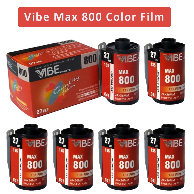 1Roll/5Roll/6Roll/10Roll Vibe Max 800 Color Film Iso 800 35Mm Film 135 Negative Film 27Exp/Roll For