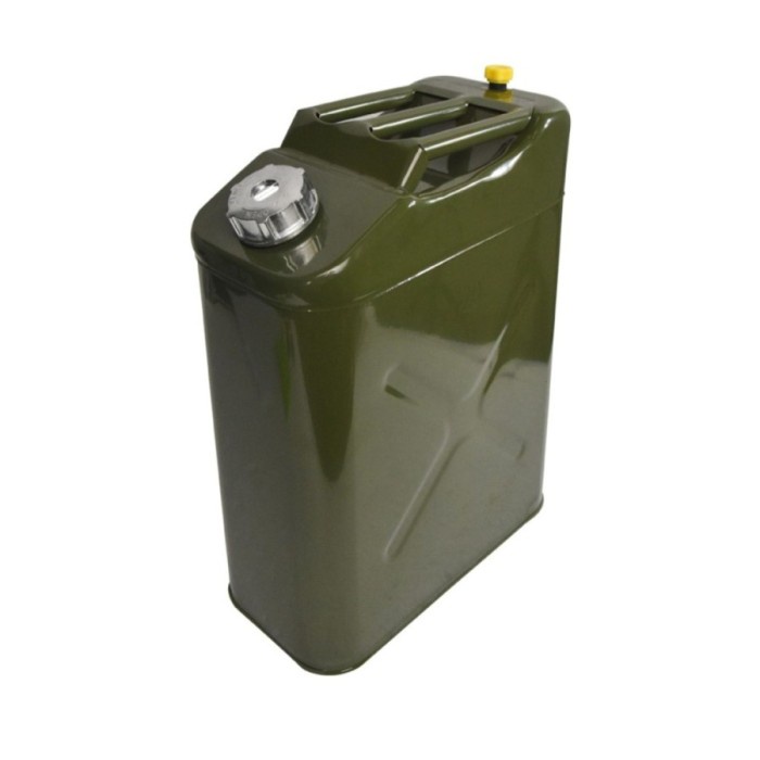 Krisbow Jerigen Bahan Bakar 20 Lt - Hijau Army Jerigen Besi 20 Liter