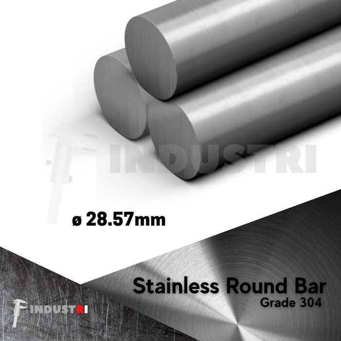 AS SUS 304 diameter 28.57mm (1 1/8inch) AS besi stainless per 1 cm