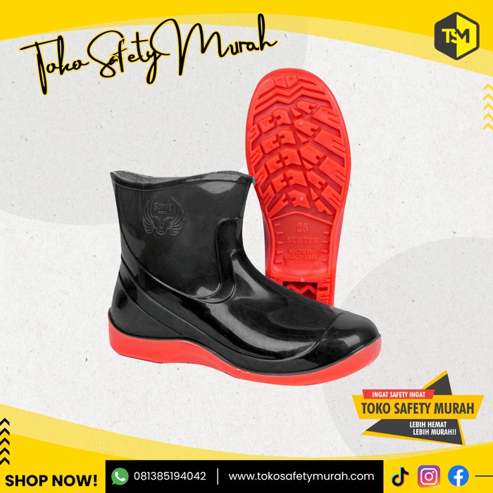 Sepatu Boot Pendek Karet Anti Air Boots Fashion Pria Wanita