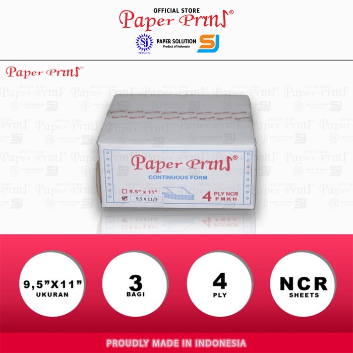 

Promo Paperpryns Kertas Continuous Form 4Ply Ncr 9,5" X 11"/3 (Bagi 3) Cod