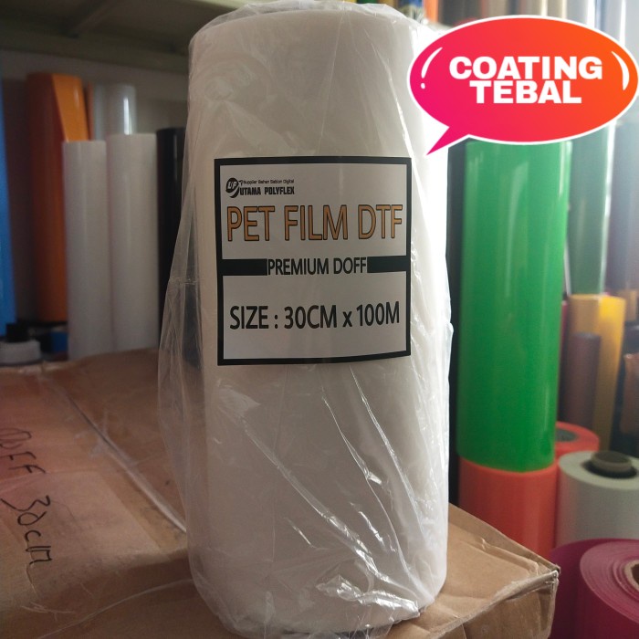

Produk Viral (Khusus Rollan) Pet Film Dtf Lebar 30 Cm Premium Doff Coating Tebal Packing Aman