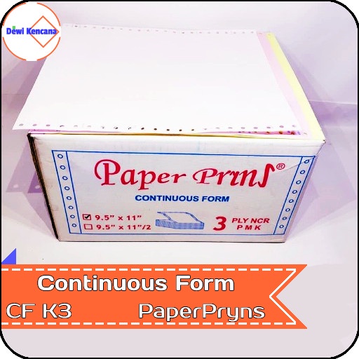 

Ready Stock Kertas Continuous Form 9,5" X 11" 3 Ply Ncr K3 Paperpryns Cod