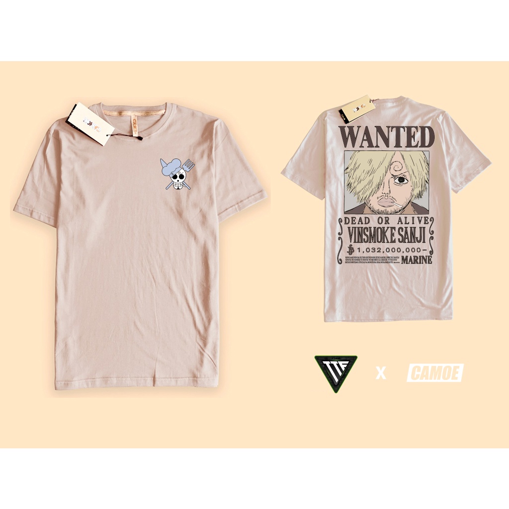 Kaos Tshirt Vinsmoke Sanji Wanted Poster One piece Nakama Anime