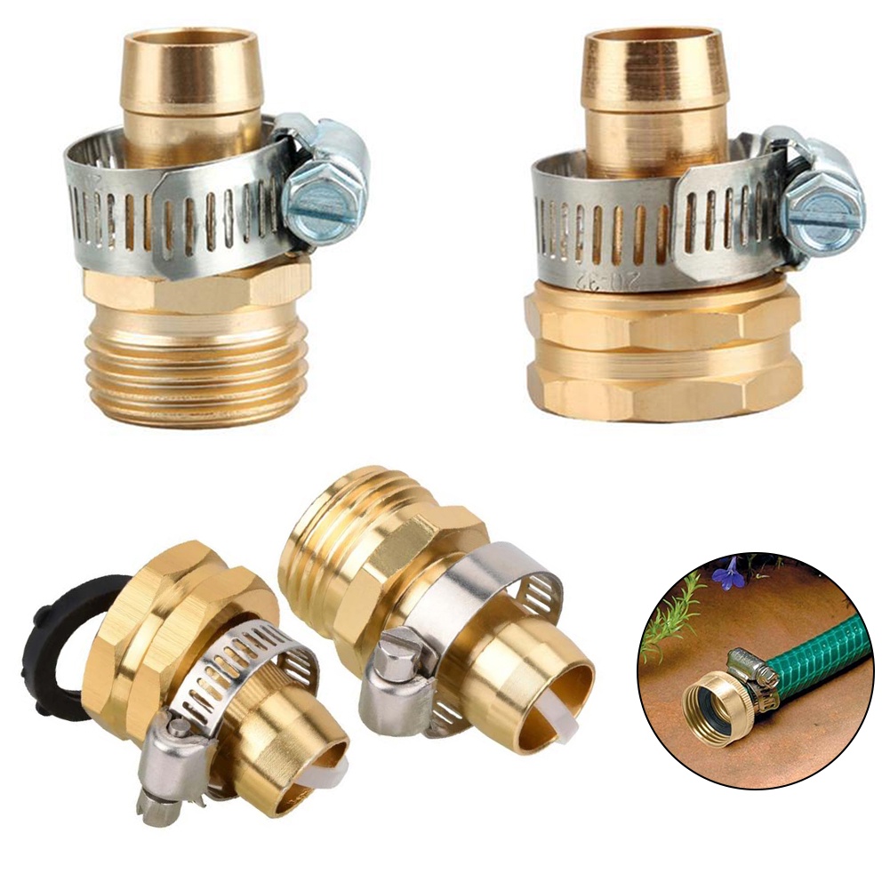 3/4 Inch Garden Hose Repair Mender Kit Hose Connector With Stainless Steel Clamp Connector Set Garde