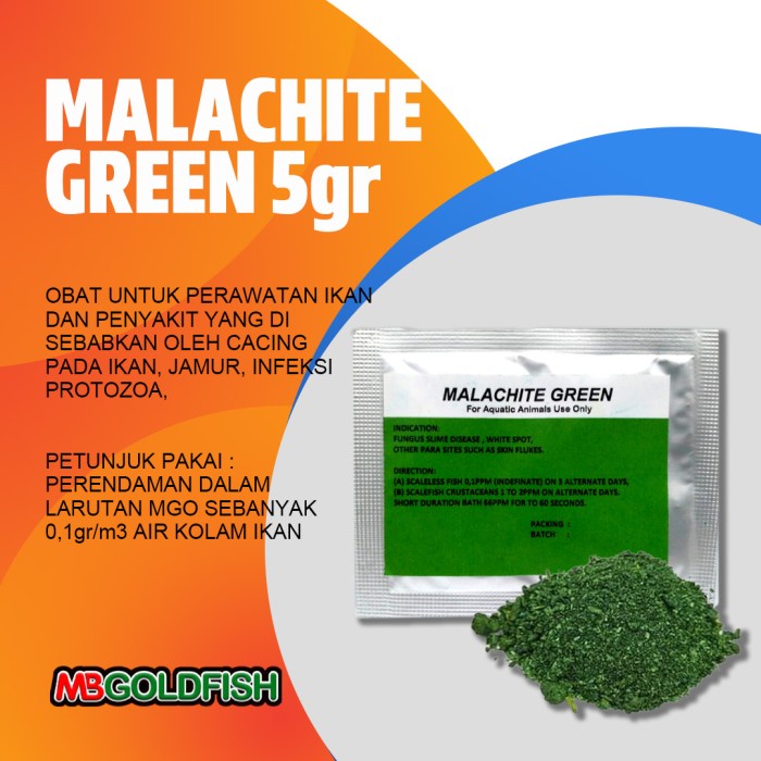 Promo Gila MALACHITE GREEN 5gram ( Repack ) Obat jamur ikan