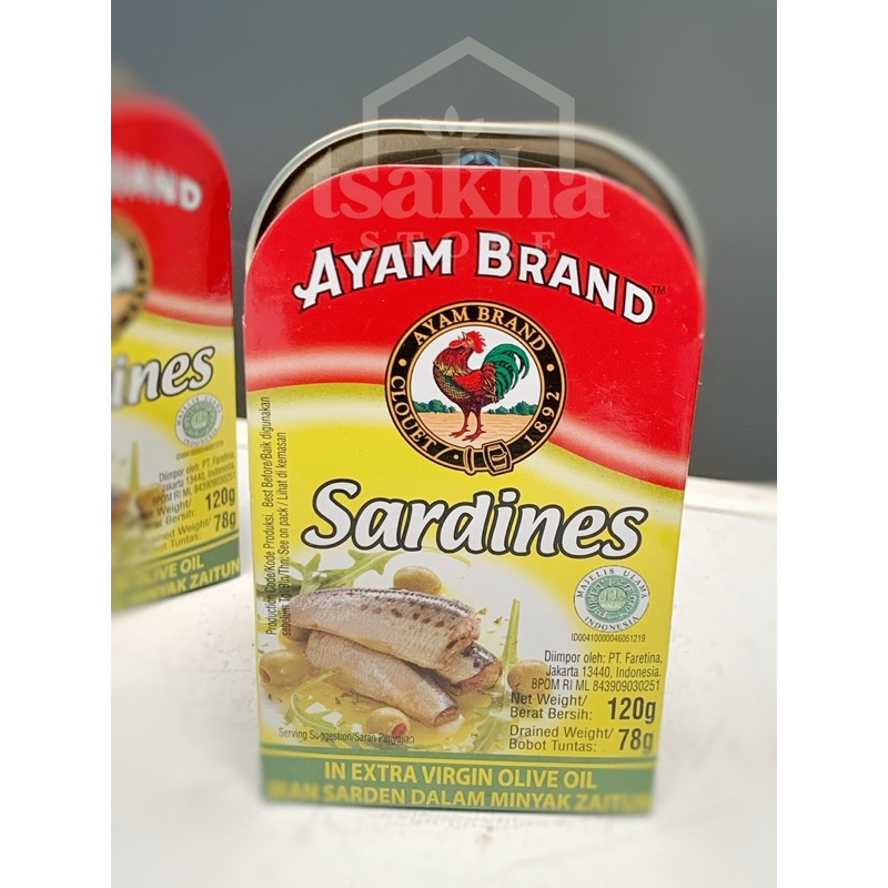

Ayam Brand-Ikan Sarden dalam Minyak zaitunSardines in Extra Olive Oil