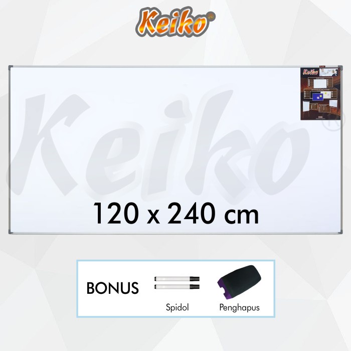 

Papan Tulis Whiteboard Gantung Single Face Keiko 120 x 240 cm