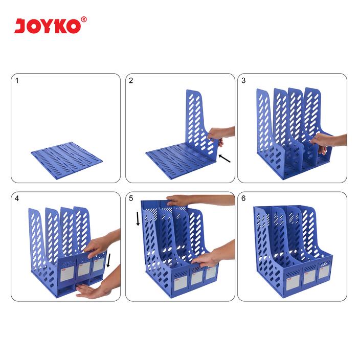 

[tmr] - Box File Keranjang Plastik Rakit 3 Susun Joyko BOF-3BE Blue