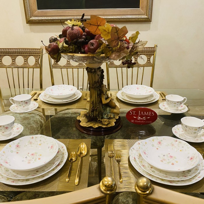 Dinner Set Saint James Michelle 20 Pcs Mewah Cantik - Piring Set