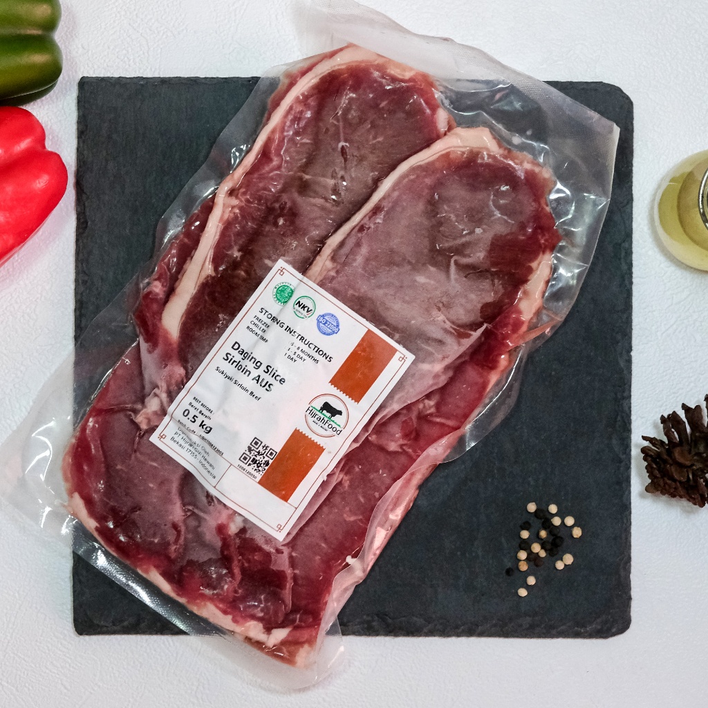 

Hijrahfood Slice Beef Sirloin AUS Daging Sapi Sirloin Sukiyaki / Shabu