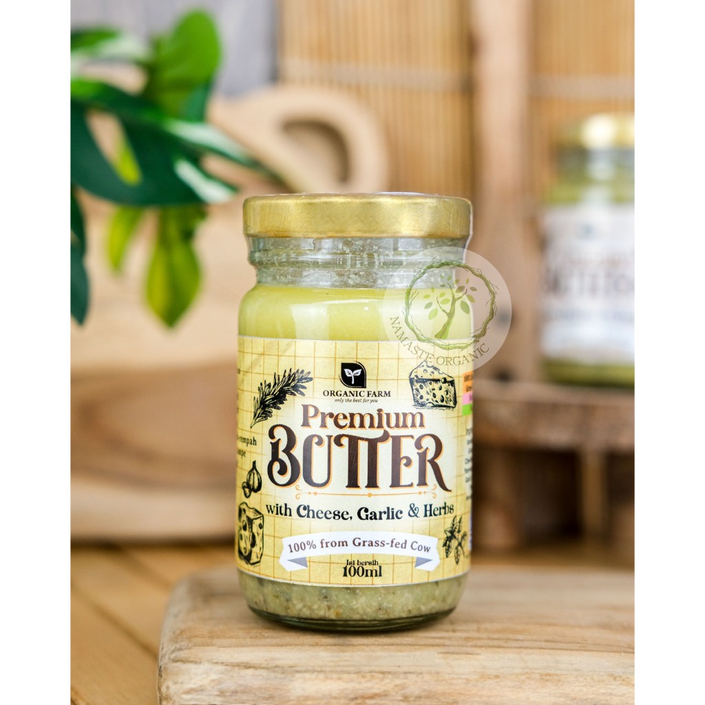 

PREMIUM BUTTER WITH CHEESE GARLIC AND HERBS - 100 PERSEN GRASS FED BUTTER 100ML
